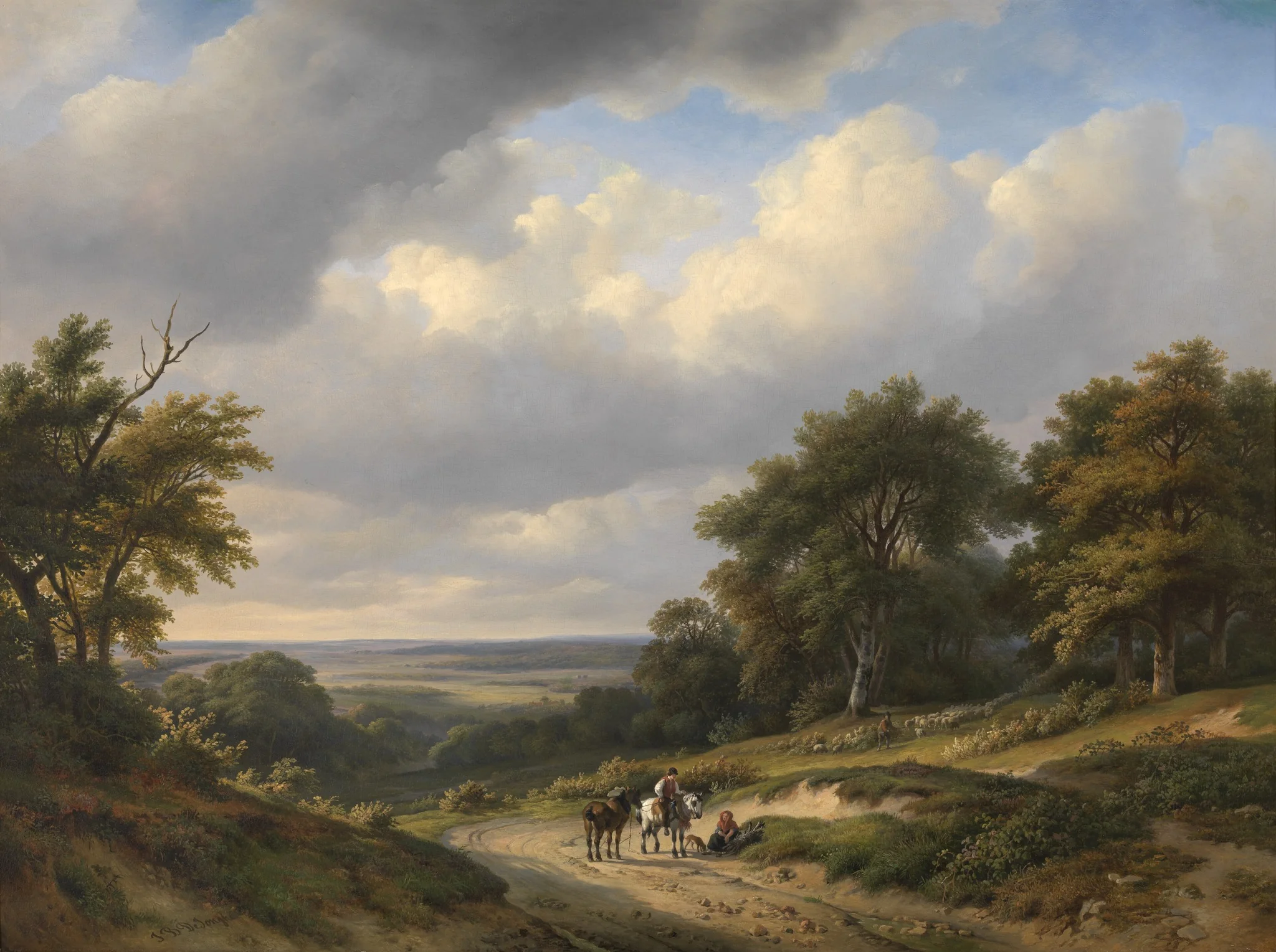 Landscape in the Ardennes, by Jan Baptiste de Jonghe, oil, 1824