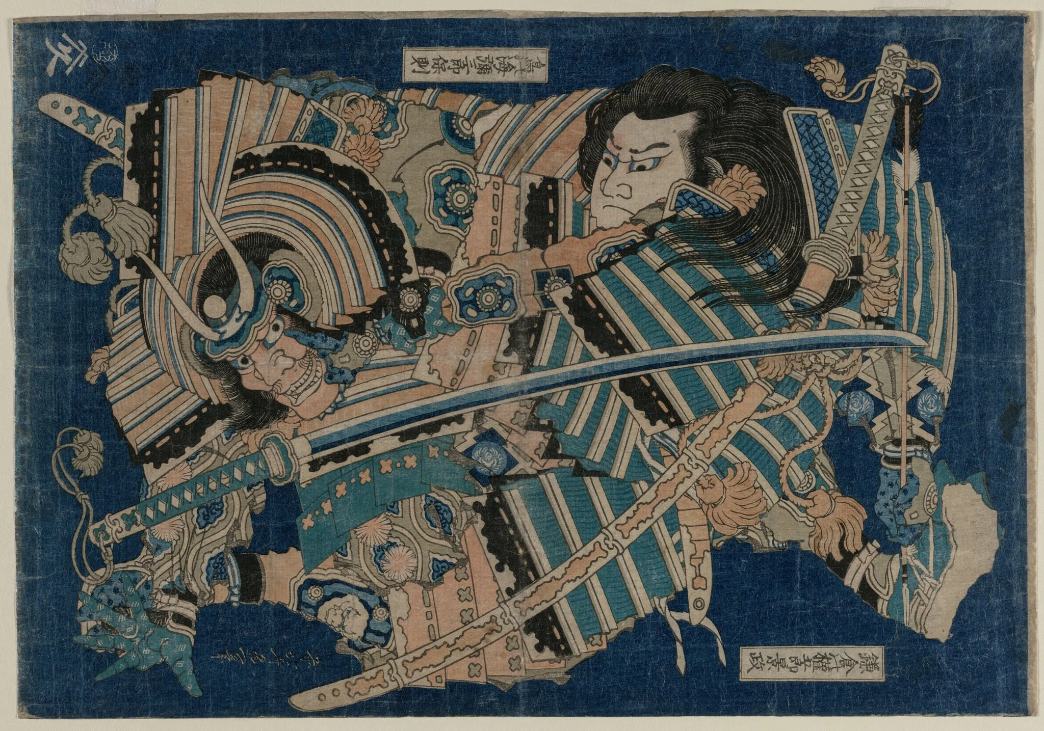 Kamakura no Gengoro Seizing Torinoumi Tasaburo, by Katsushika Hokusai, 1834