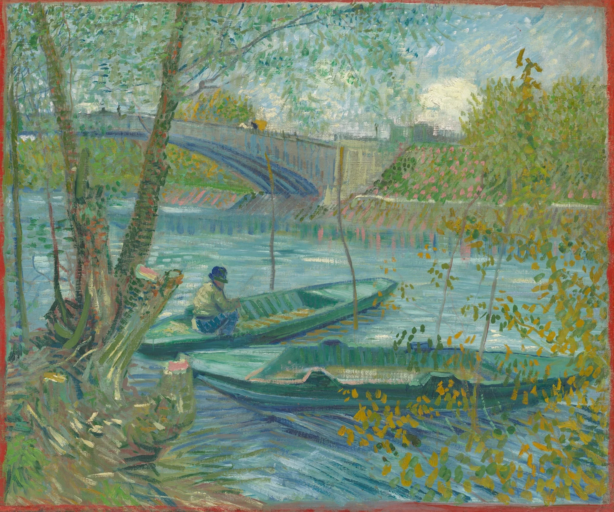 Fishing in Spring, the Pont de Clichy (Asnières), by Vincent van Gogh, oil, 1887