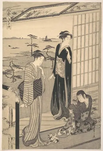 鳥文斎栄之画　「風流やつし源氏　須磨」|Genji in Exile at Suma, from the series Genji in Fashionable Modern Guise (Fūryū yatsushi Genji: Suma)