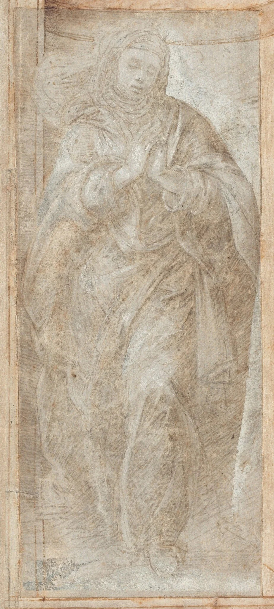Standing Woman with Her Hands Clasped in Prayer, by Filippino Lippi, 1488