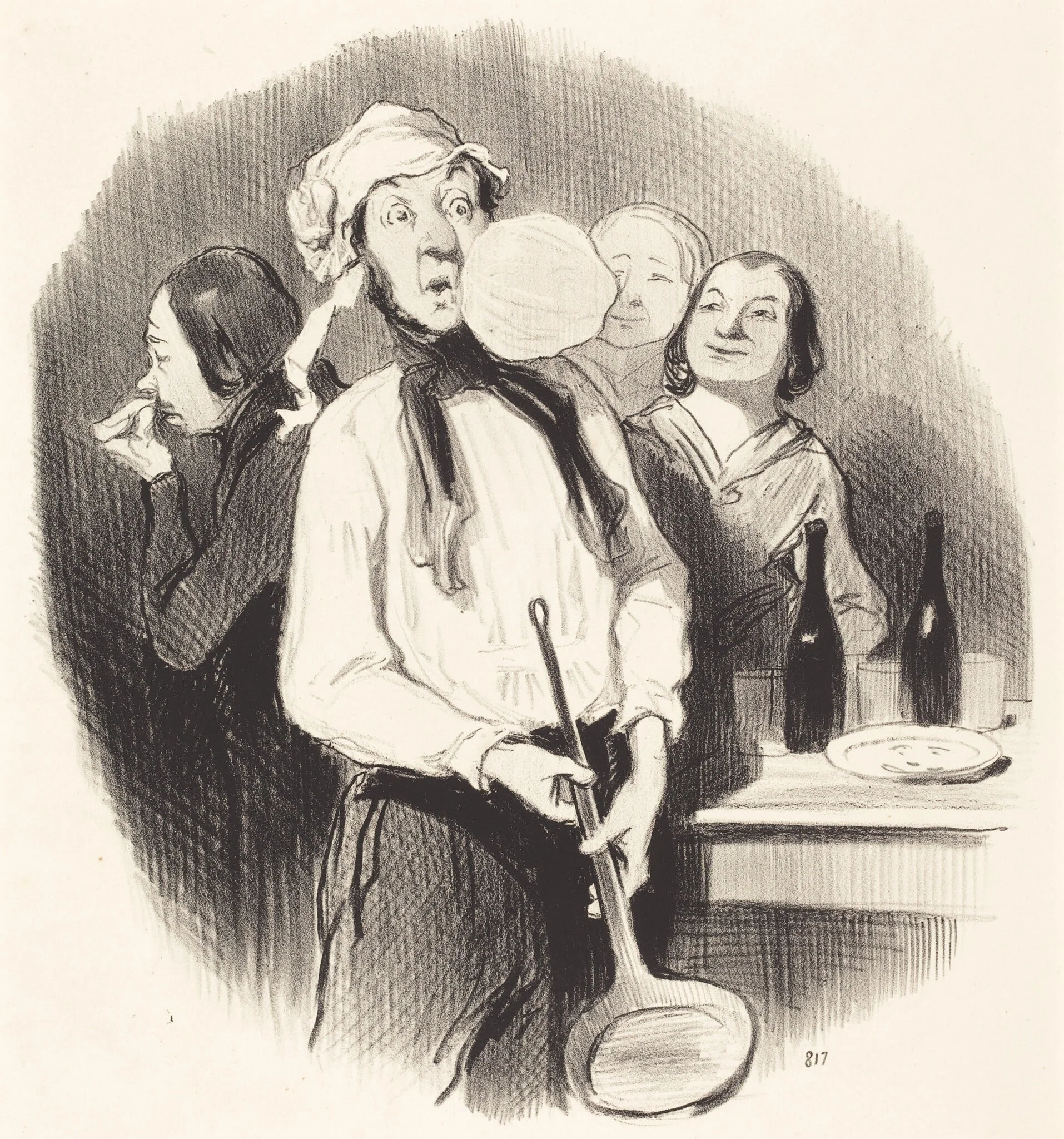 Les Crêpes, by Honoré Daumier, ink, 1845