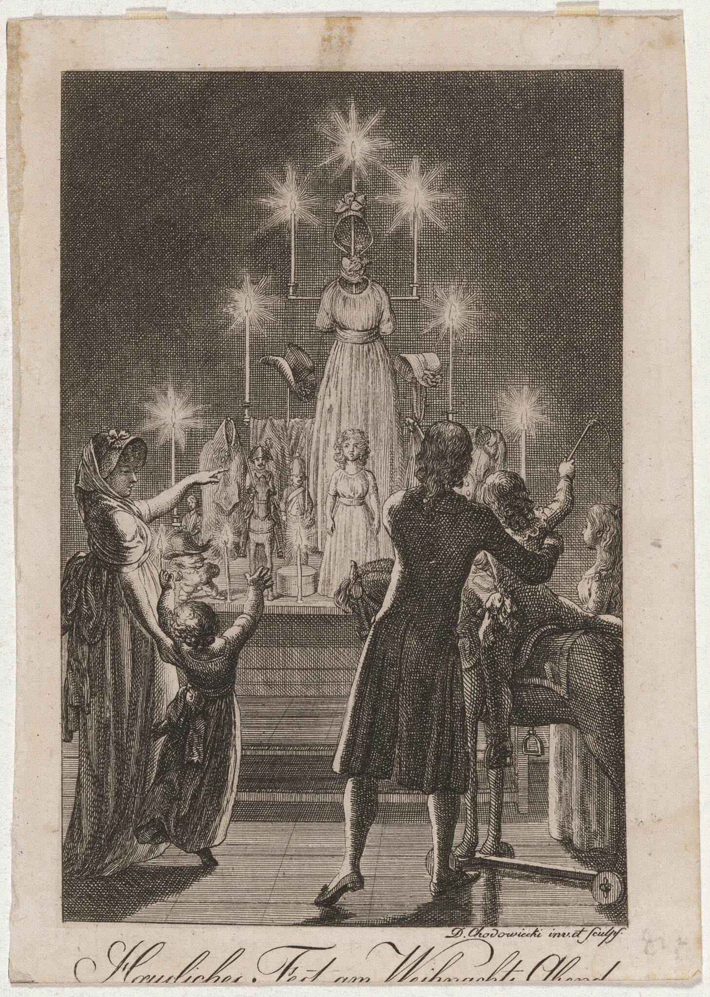 Das Weihnachtsfest, by Daniel Nikolaus Chodowiecki, ink, 1797