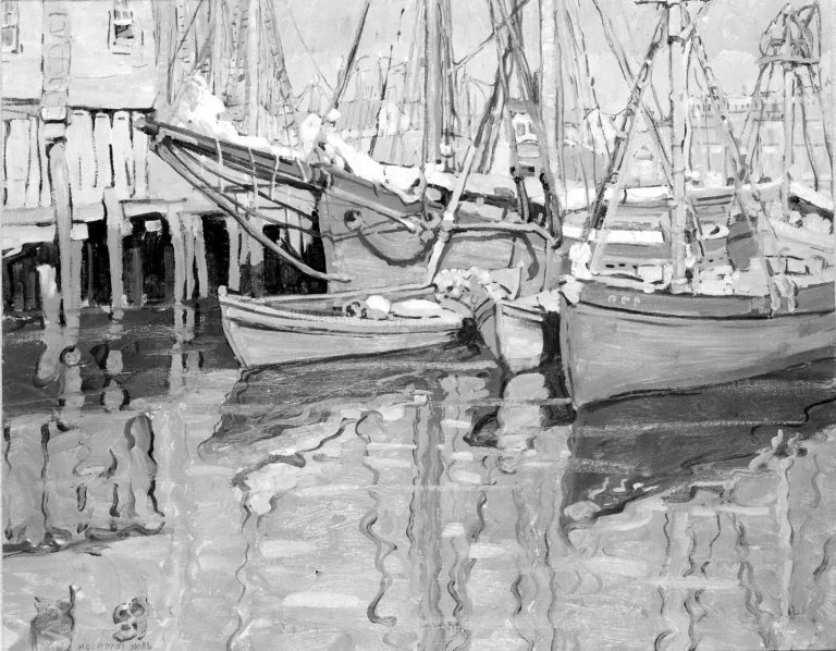 Fishing Boats, by Jane Peterson, oil, 1917