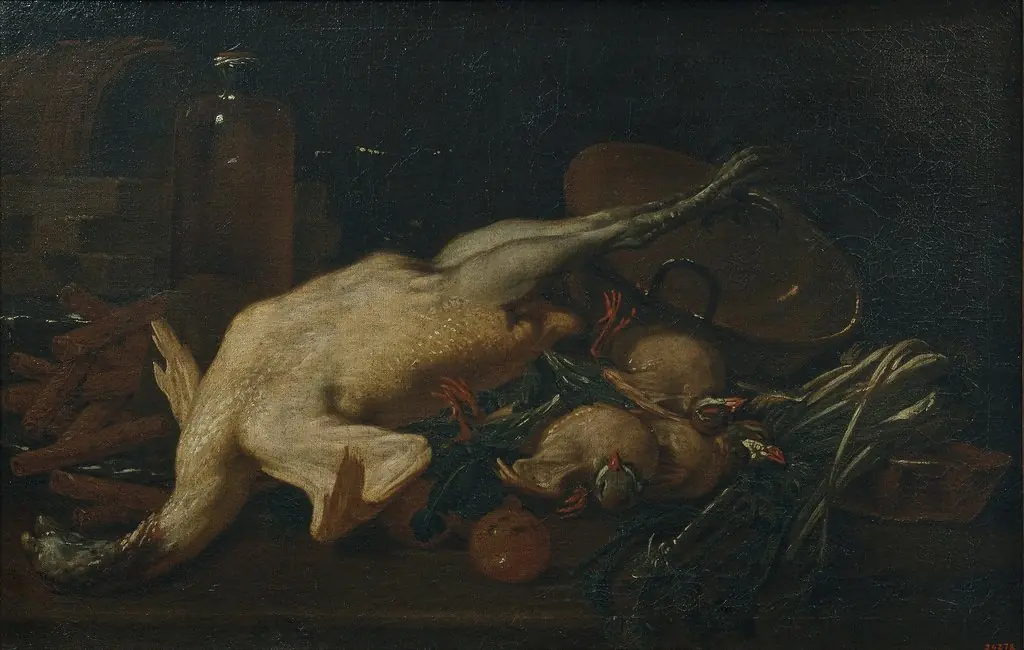 Still Life with Vegetables, Turkey, other Fowl and Wafers