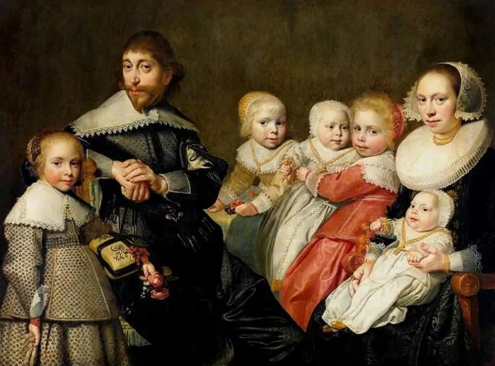 Portrait of Cornelis van der Heijde, his wife Ariaentgen de Buijser and their five children