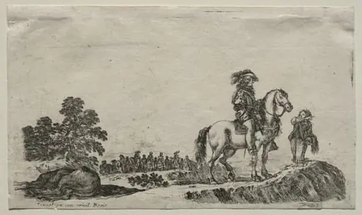Various Figures and Landscapes:  A Lost Horseman Enquiring the Way