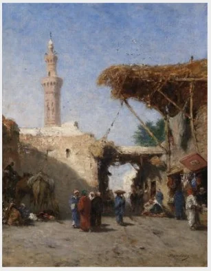 Eastern Scene with Minaret