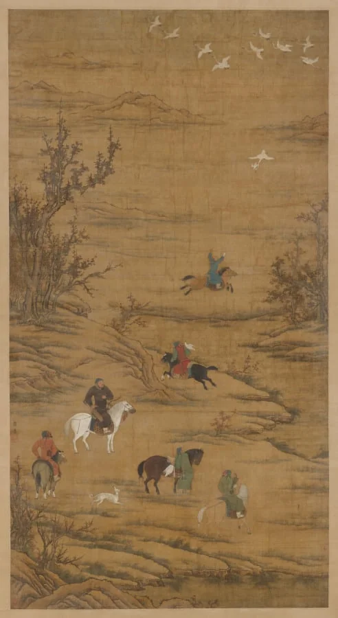 Hunting on Horses, by Unknown, unspecified, 1700