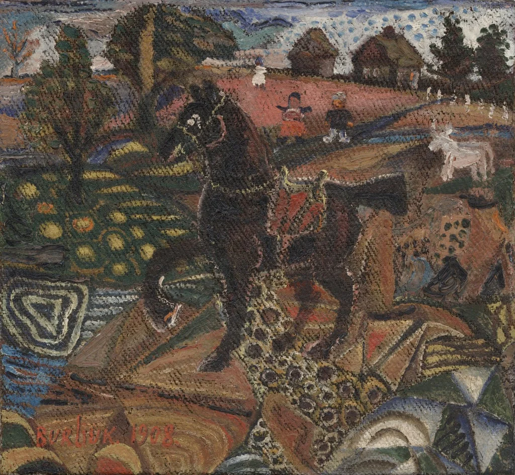 Untitled, by David Burliuk, oil, 1908