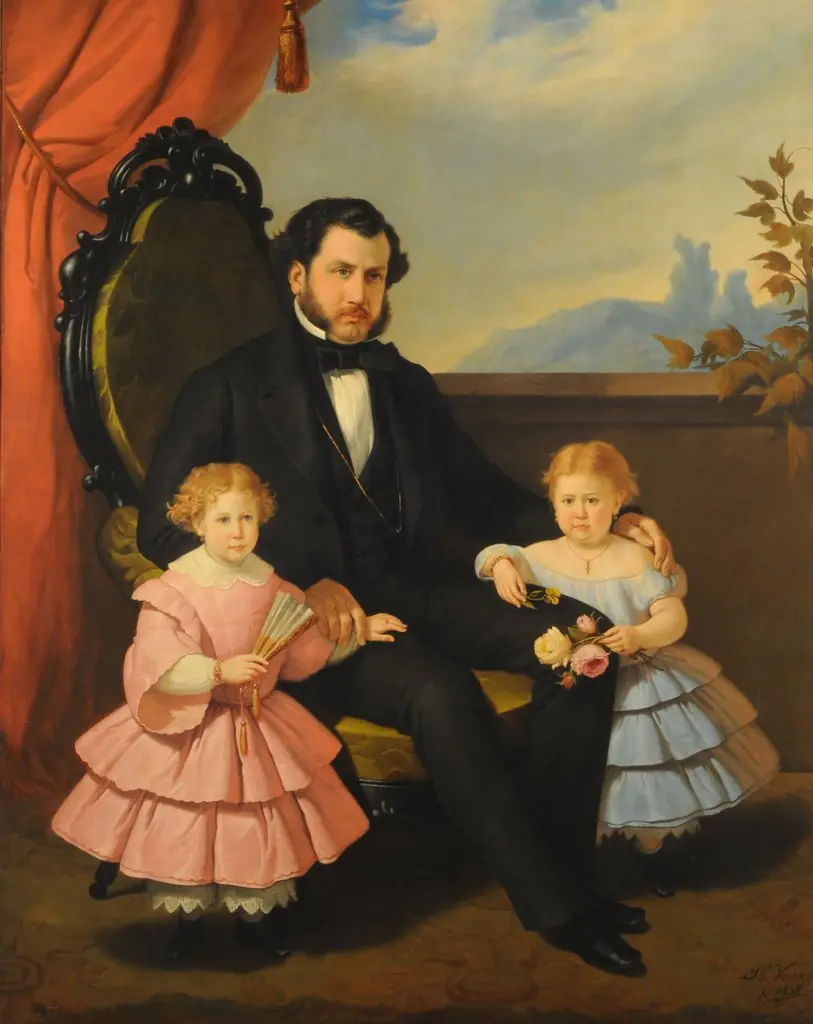 Portrait of a Man and children