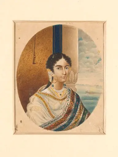 Head and shoulders portrait of an Indian lady