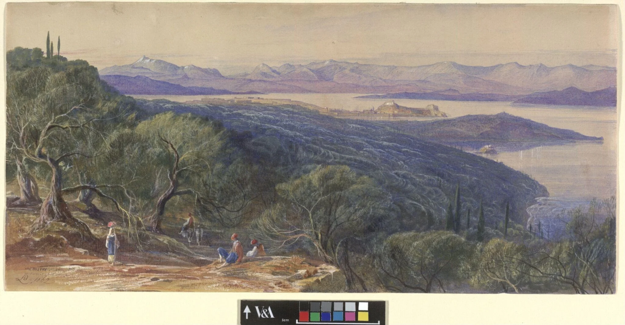 Corfu, by Edward Lear, watercolor, 1862