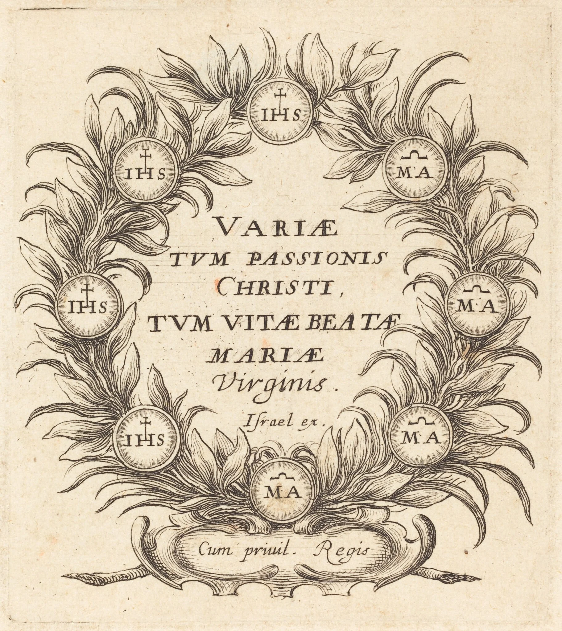 Frontispiece for Callot's "The Mysteries of the Passion", by Abraham Bosse, ink, 1631
