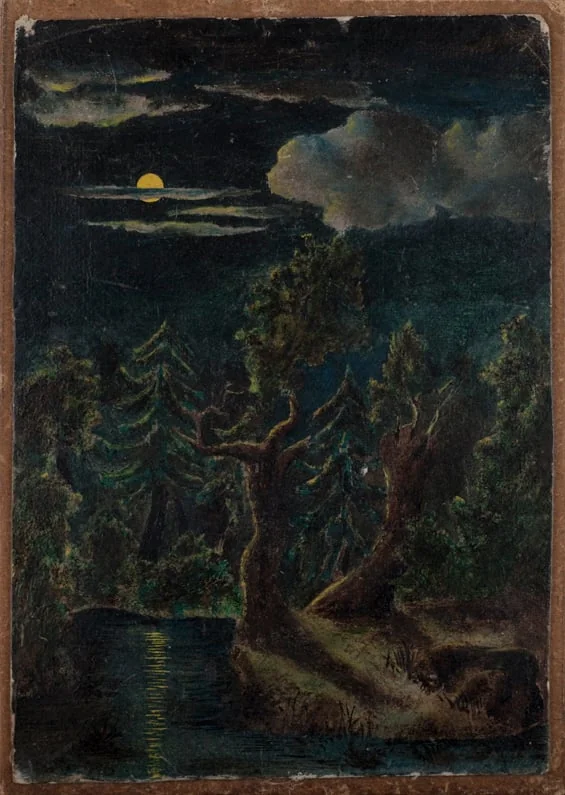 Månlandskap (första oljemålning), by Akseli Gallen-Kallela, unspecified