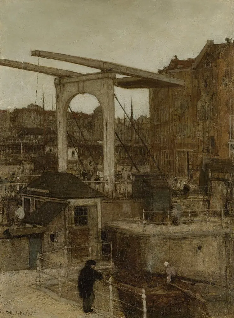 The Nieuwe Haarlemse Sluis on the Singel, Known as ‘Souvenir d’Amsterdam’