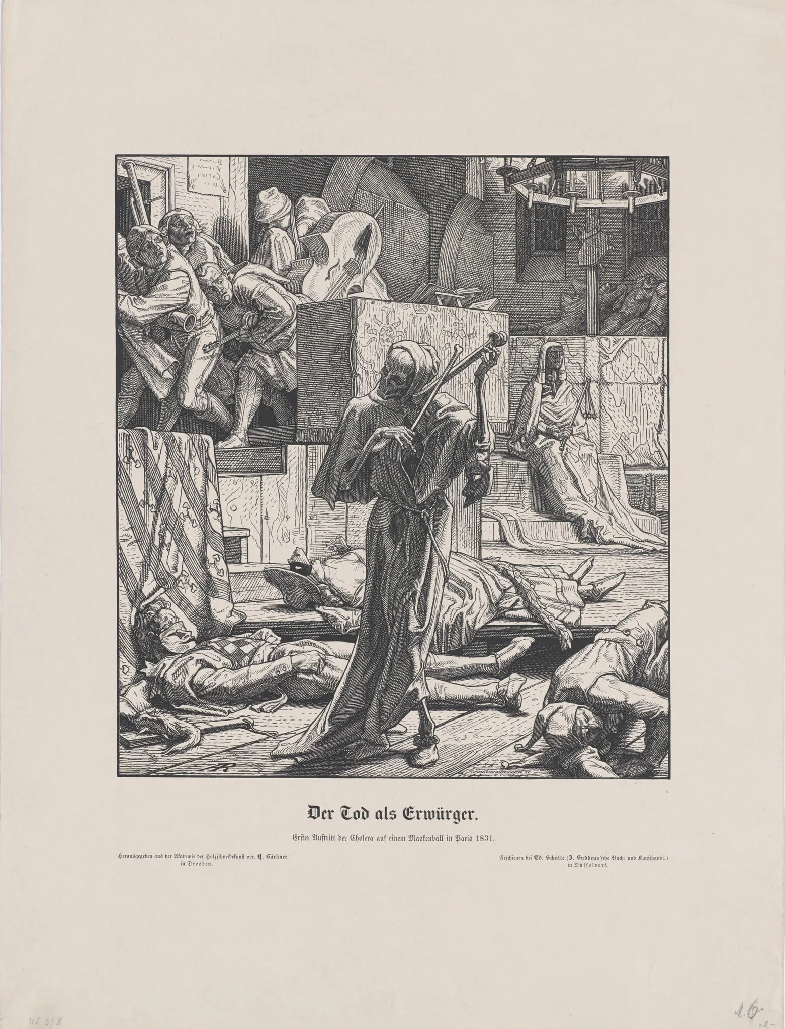 Der Tod als Freund (Death as a Friend), by Alfred Rethel, ink, 1831