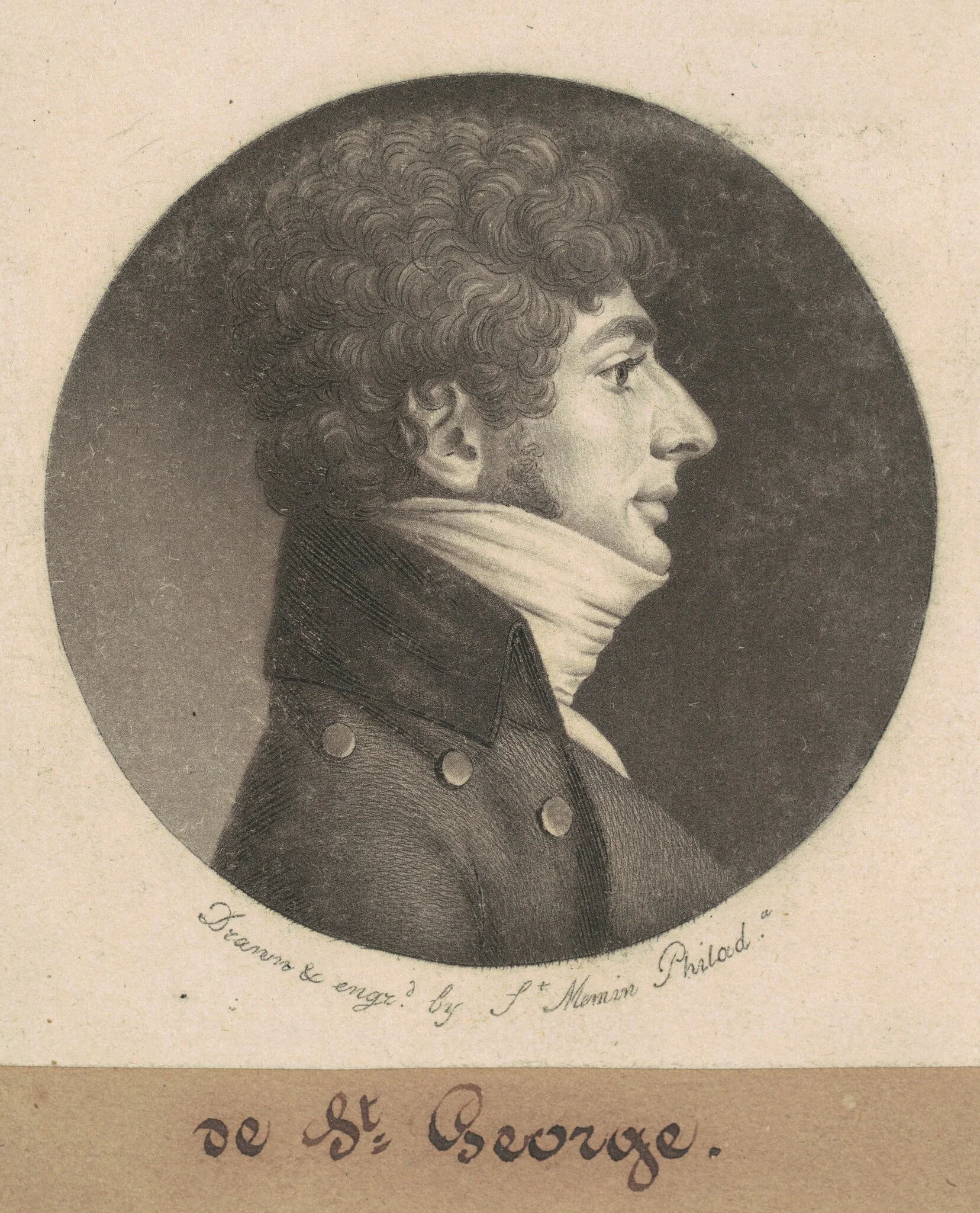 de St. George, by Charles Balthazar Julien Févret de Saint-Mémin, ink, 1800