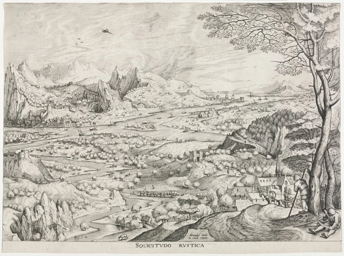 The Large Landscapes:  Solicitudo Rustica, by Jan van Doetechum, 1556