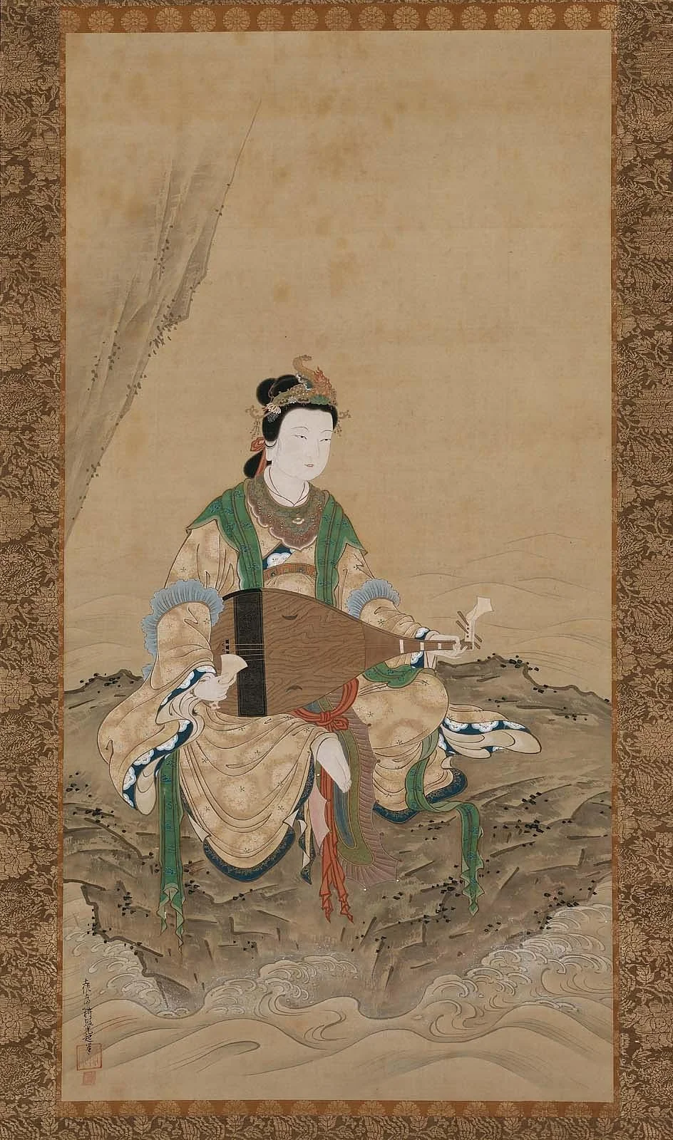 Benzaiten, the Goddess of Music and Good Fortune, by Tosa Mitsuoki, unspecified, 1700
