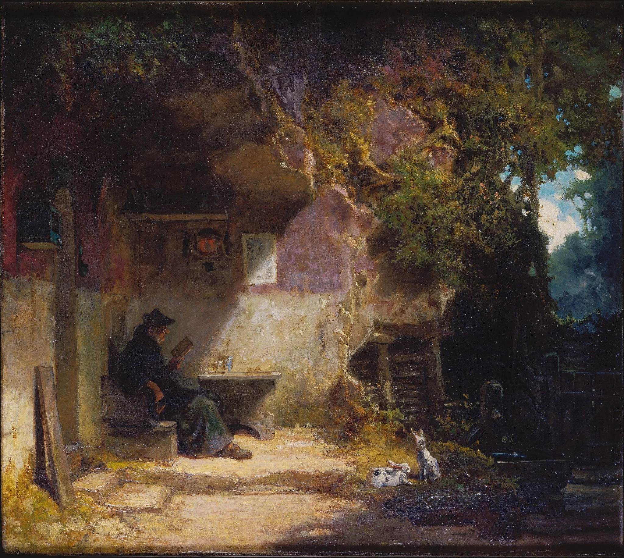 The Hermit in front of His Retreat, by Carl Spitzweg, oil, 1844