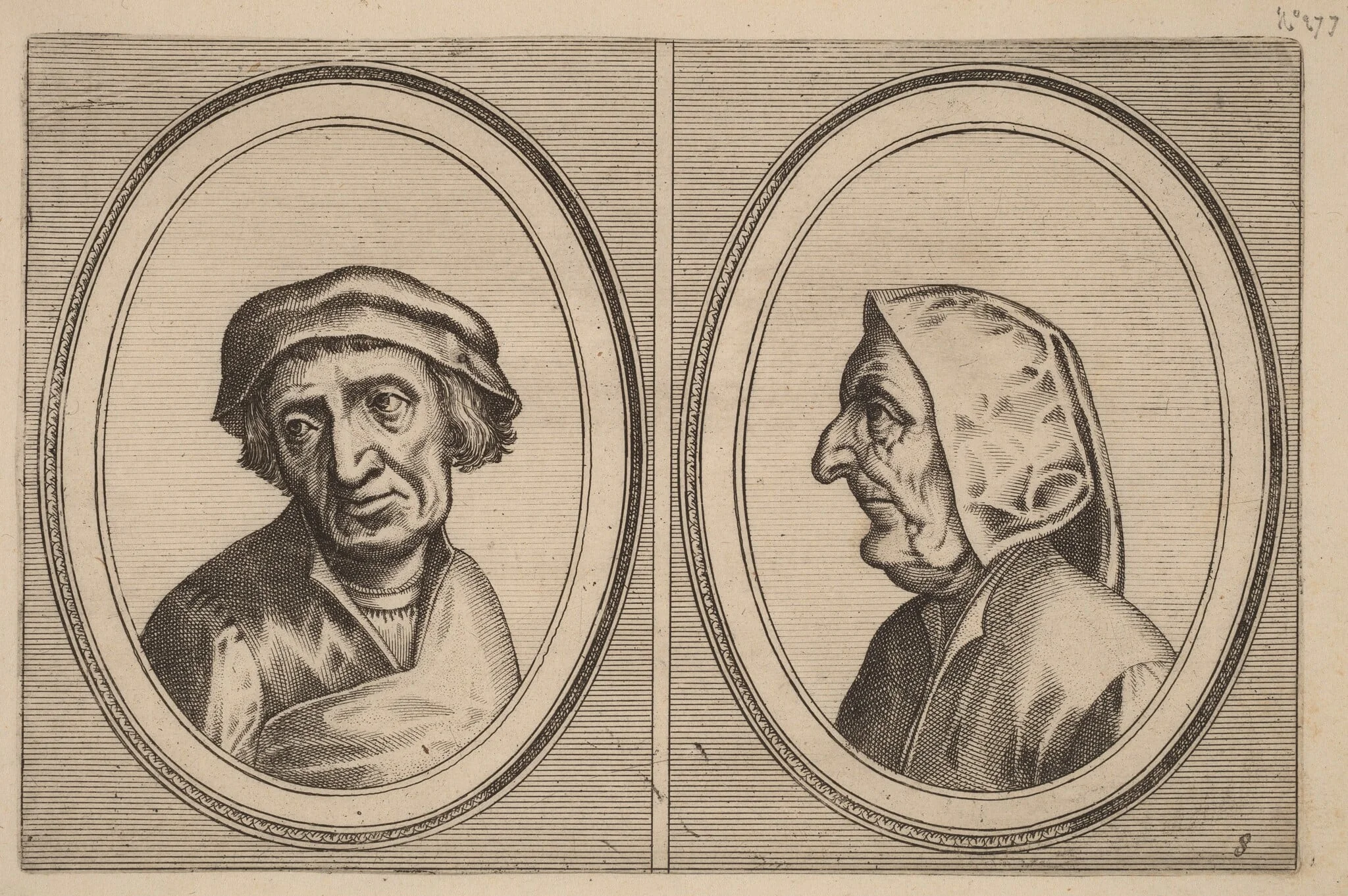 "Goelijeke Floor" and "Kinne Snavels", by Lucas van Doetechum, ink, 1564