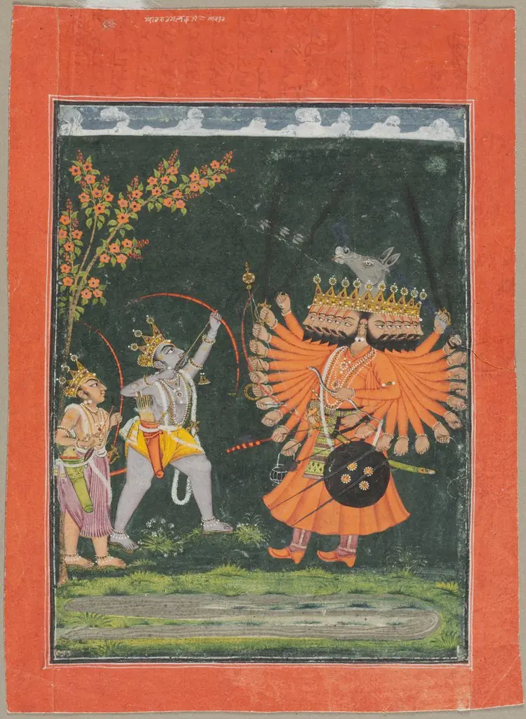 Rama and Lakshmana Fighting Ravana, from a Dashavatara (Ten Incarnations [of Vishnu]) series