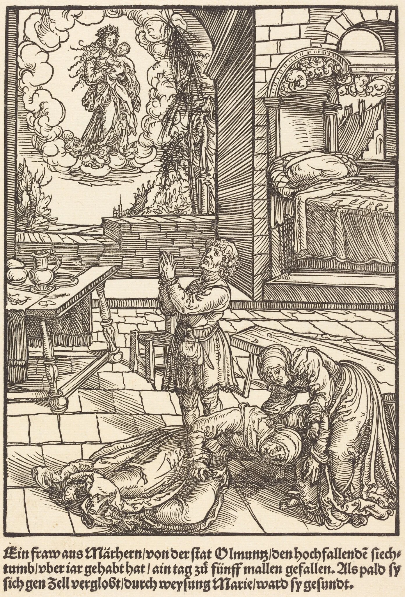Ein frau aus Marhern ..., by Master of the Miracles of Mariazell, ink, 1503