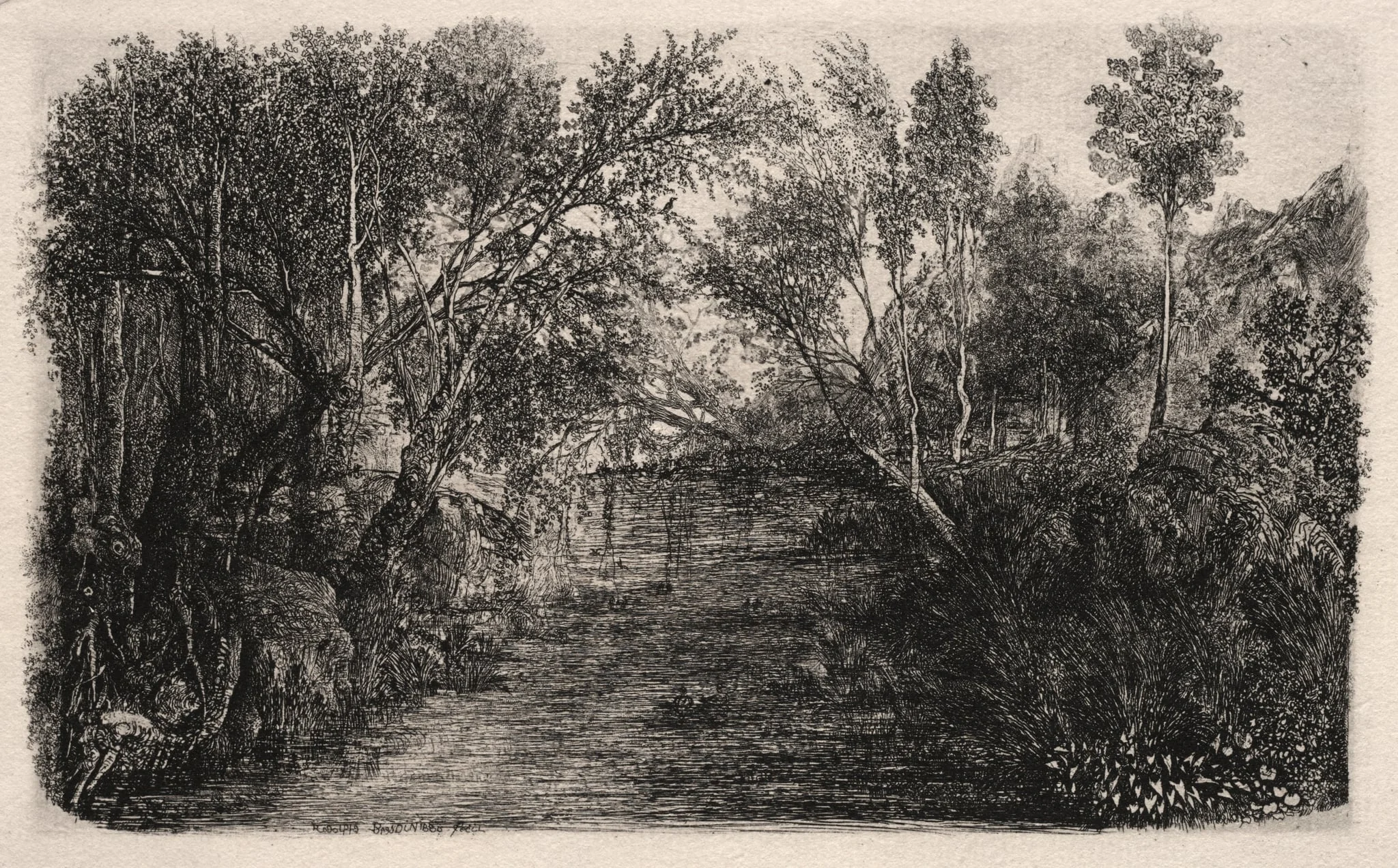 The Stream, by Rodolphe Bresdin, 1880
