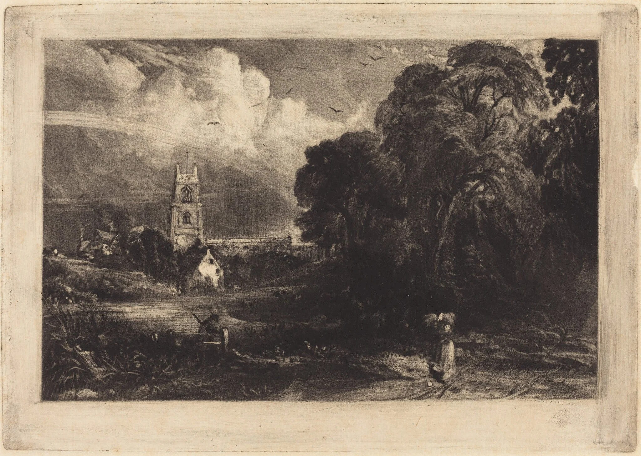 Stoke-by-Neyland, by David Lucas, ink, 1830