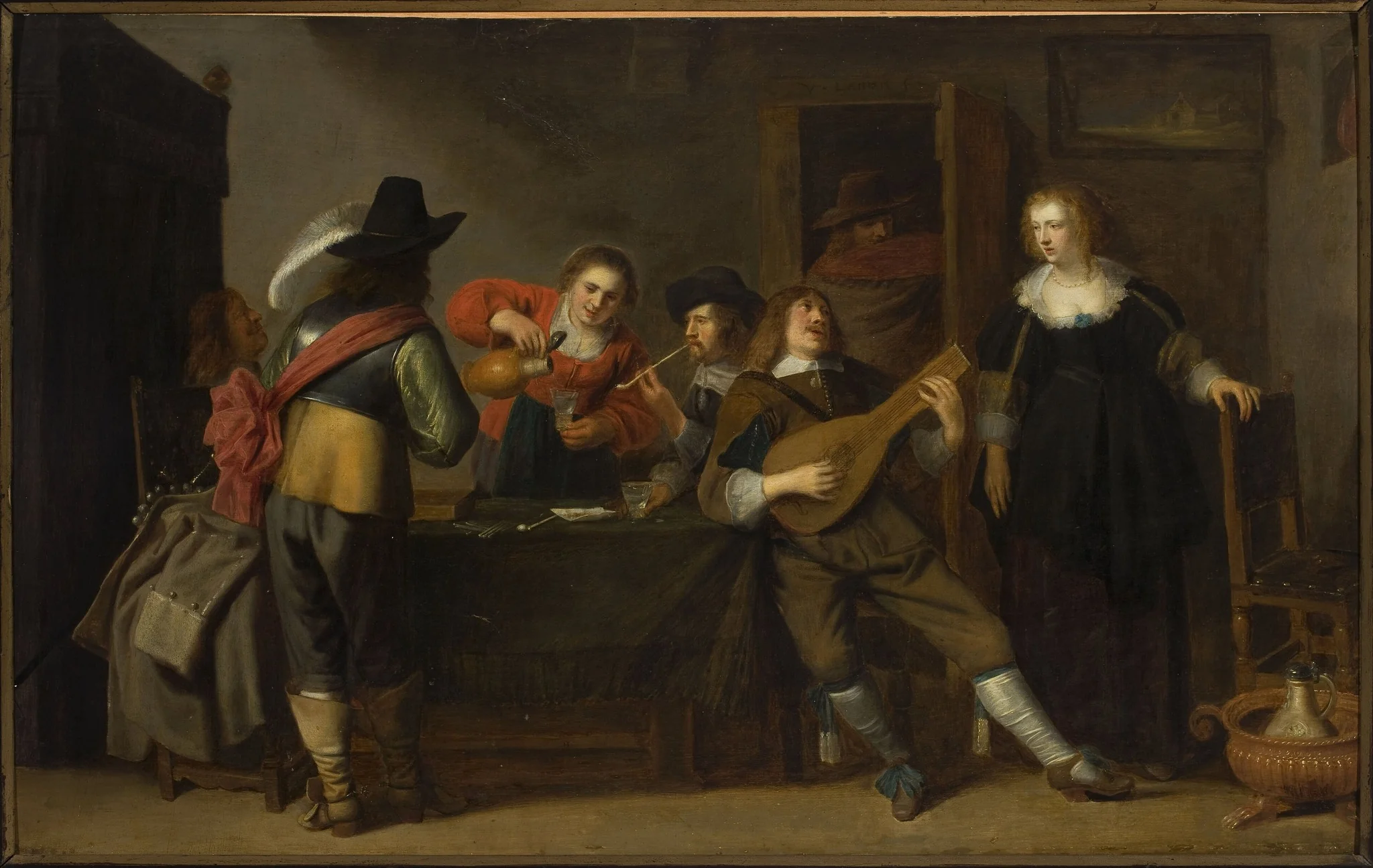 Genre scene – in a tavern, by Christoffel Jacobsz van der Laemen, oil, 1639
