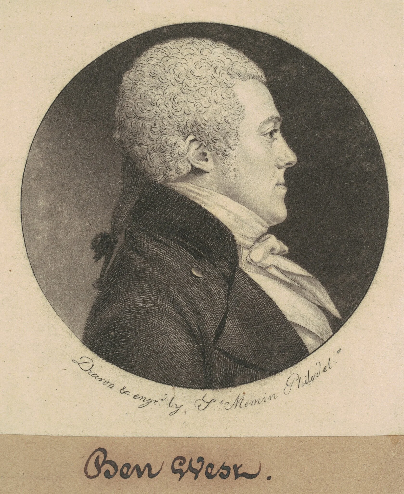 Benjamin West, by Charles Balthazar Julien Févret de Saint-Mémin, ink, 1798