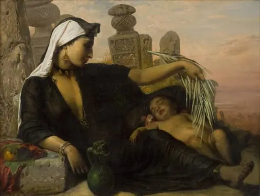 An Egyptian Fellah Woman with her Baby