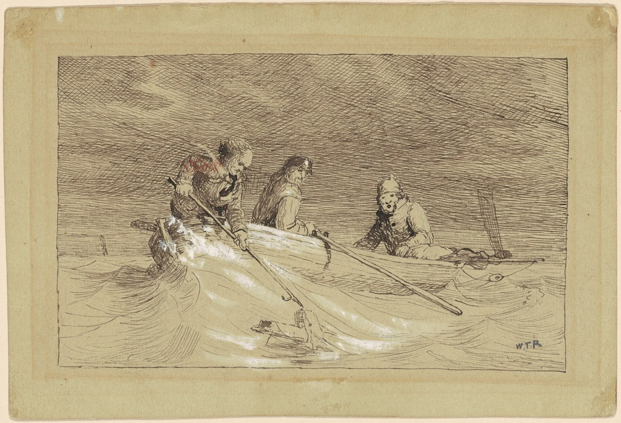 Study for "Shad Fishing", by William Tylee Ranney, gouache, 1846