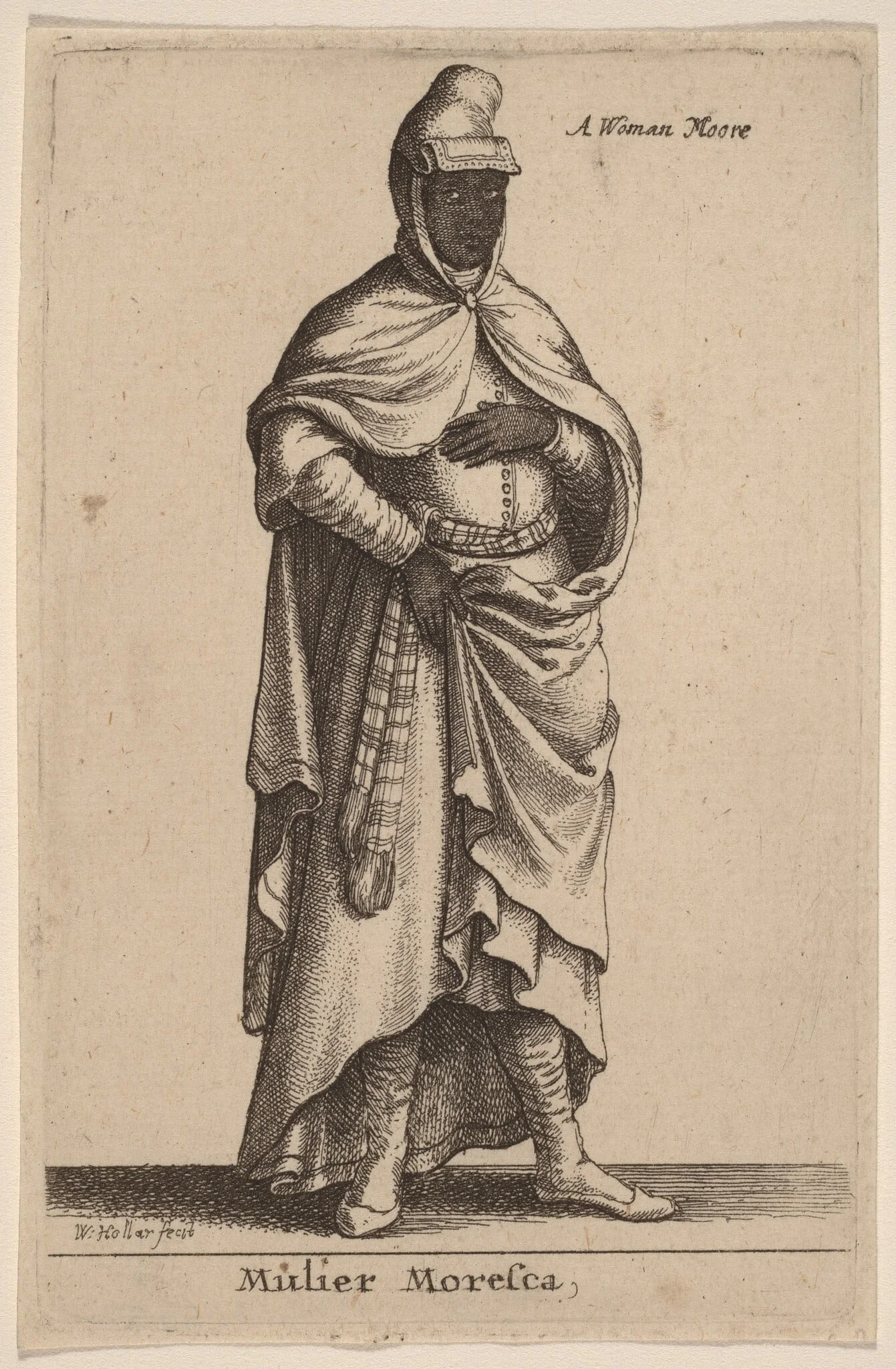 Mulier Moresca, by Wenceslaus Hollar, ink, 1644