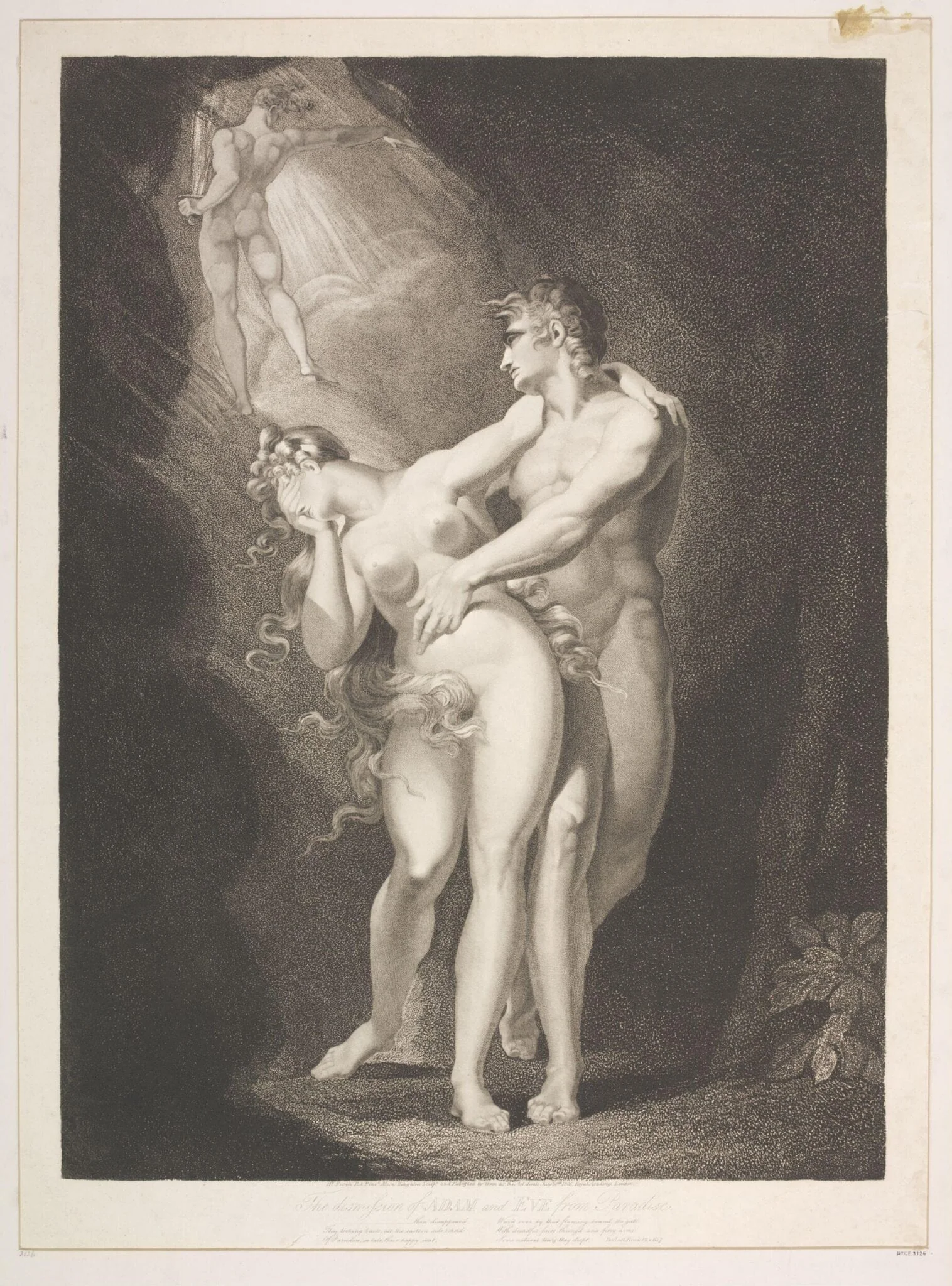 The Dimission of Adan and Eve, by Moses Haughton, 1850