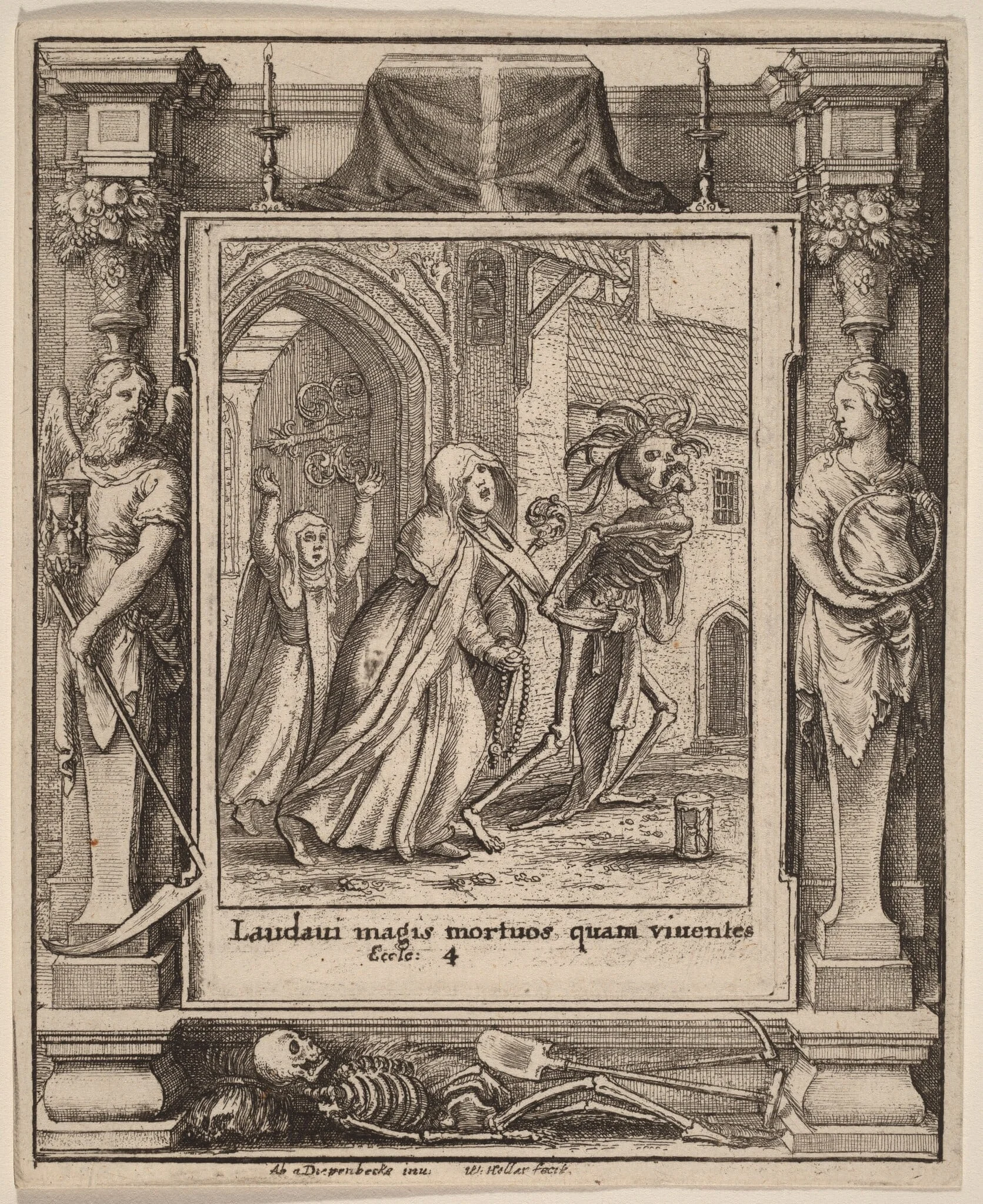 Abbess, by Wenceslaus Hollar, ink, 1651