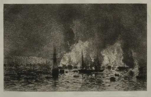 Fire in the Port of Bordeaux
