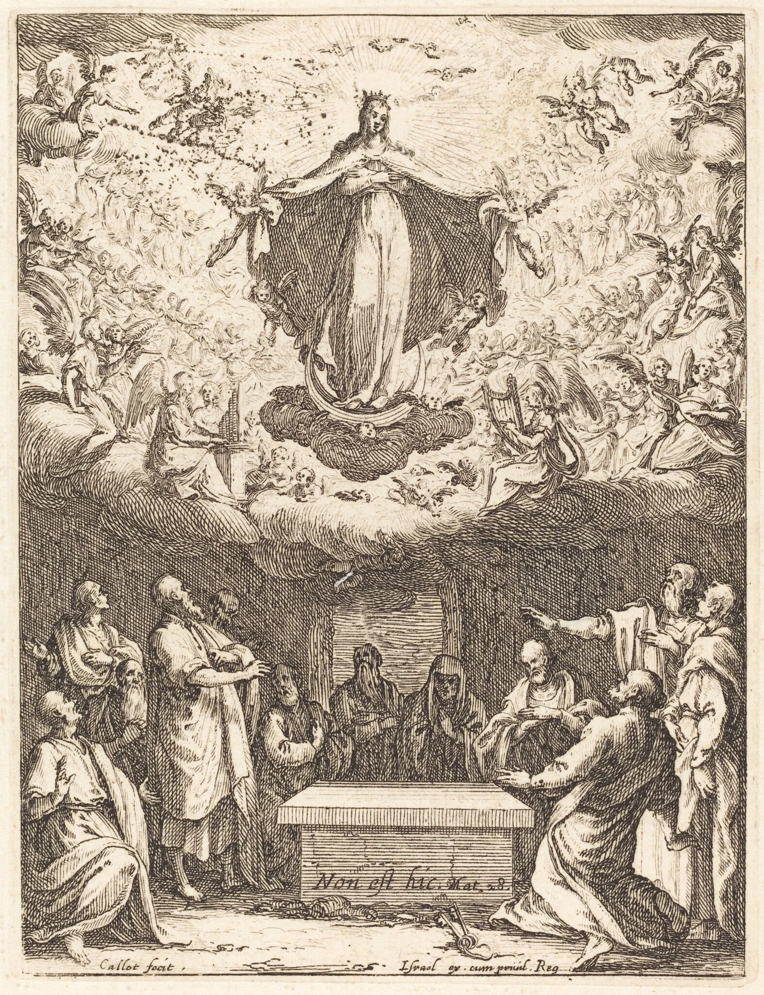 The Assumption of the Virgin, by Jacques Callot, ink, 1630