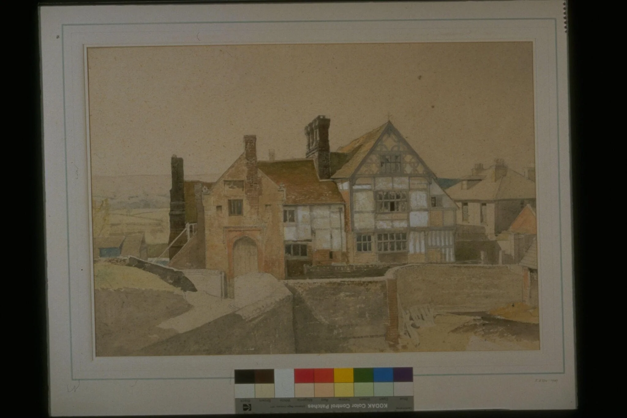 Anne of Cleves' House (North Elevation), Ditchling, Sussex, by Charles Knight, watercolor, 1940
