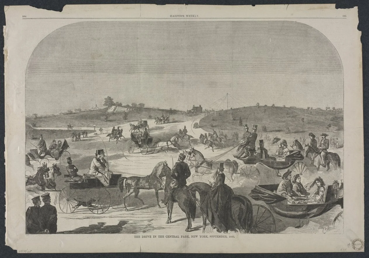 The Drive in Central Park, New York, September, 1860, by Winslow Homer, 1860