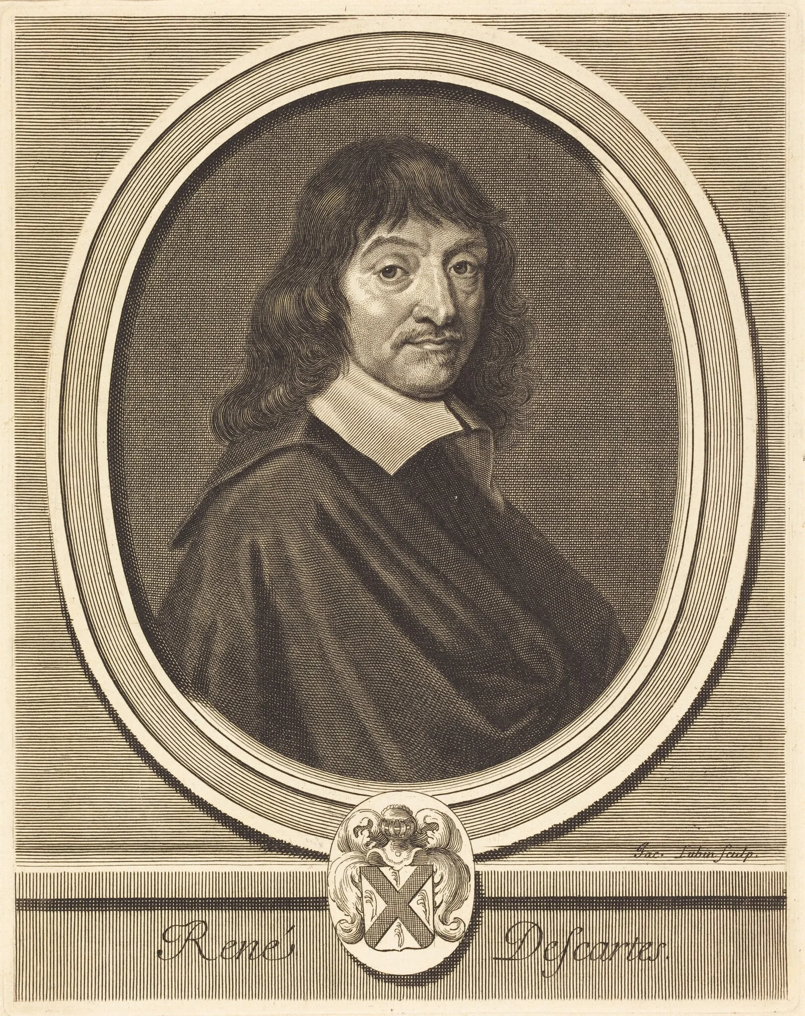 René Descartes, by Jacques Lubin, ink, 1681