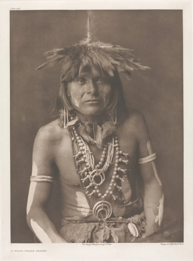 Portfolio XII, Plate 429: A Walpi Snake Priest, by Edward S. Curtis, 1900