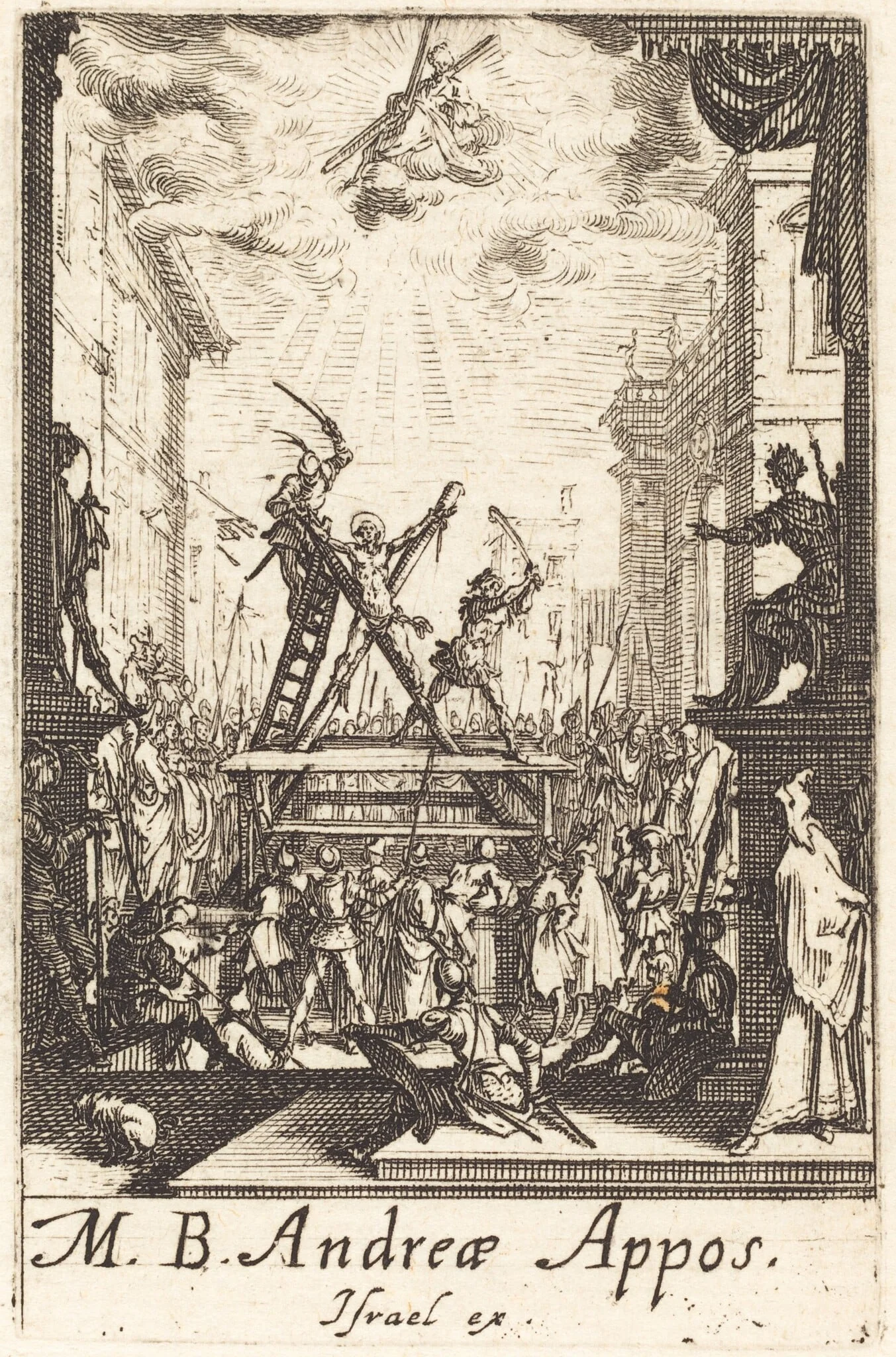 The Martyrdom of Saint Andrew, by Jacques Callot, ink, 1634