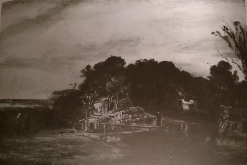 Landscape with cottages