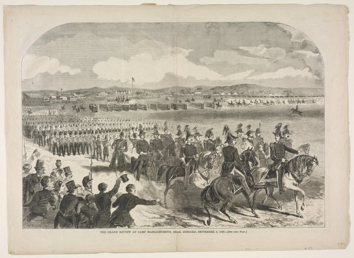 The Grand Review at Camp Massachusetts, near Concord, September 9, 1859, by Winslow Homer, 1859