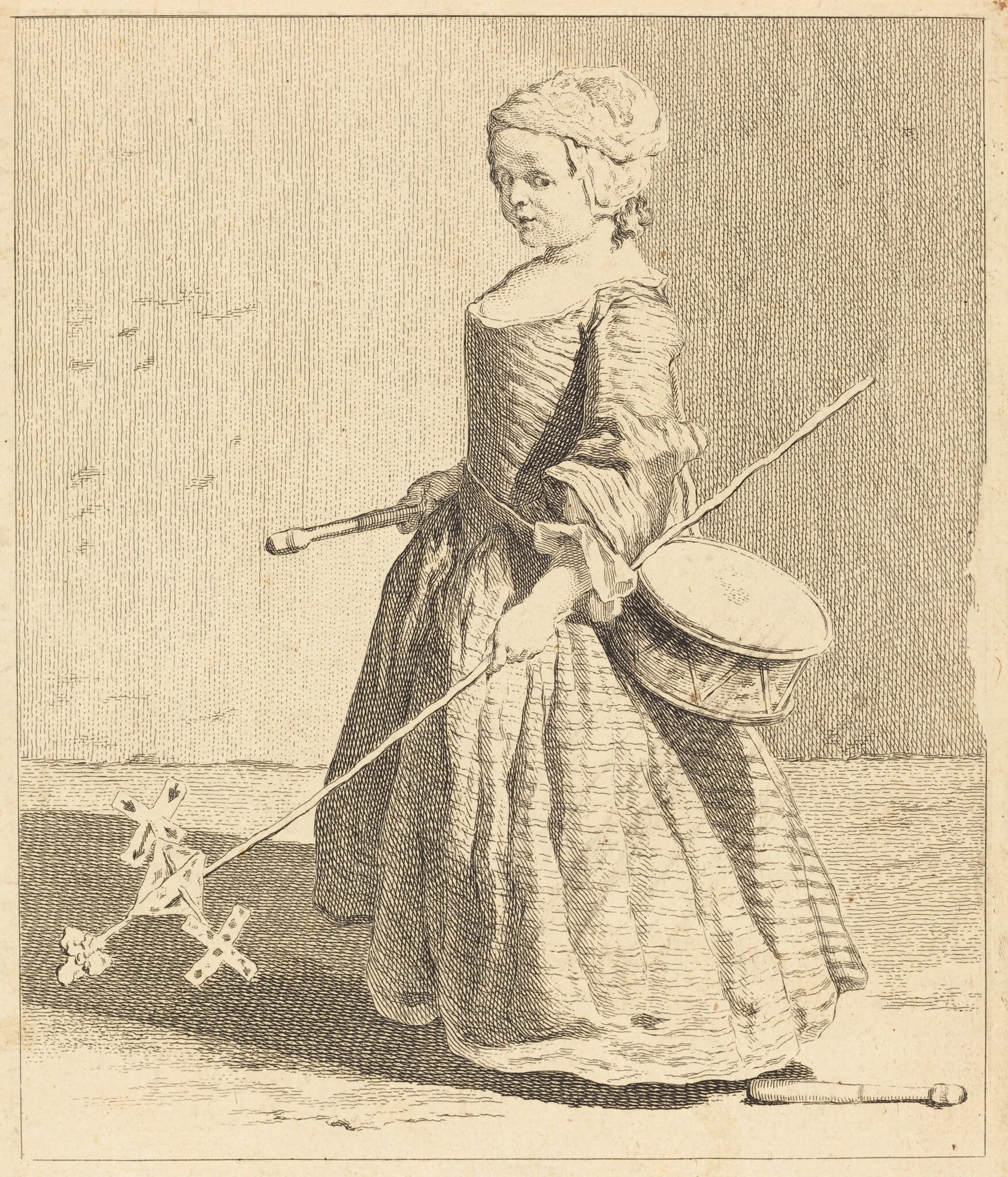 Le Jeune Soldat, by Charles-Nicolas Cochin I, ink, 1737
