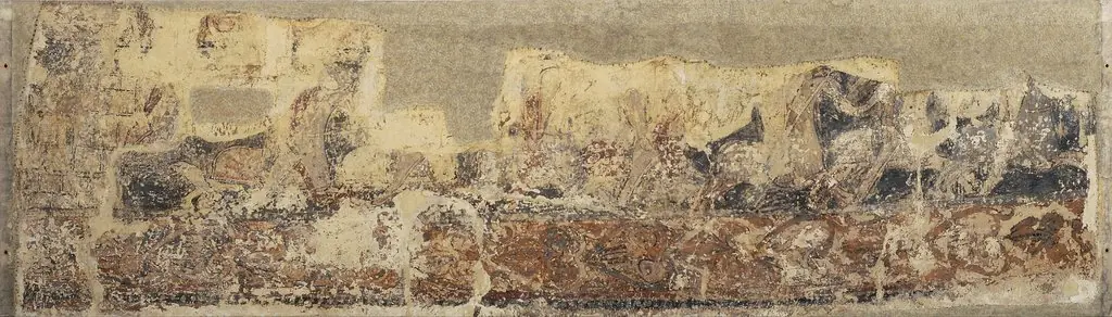 Profane paintings from Sigena: Knights leaving a castle for battle