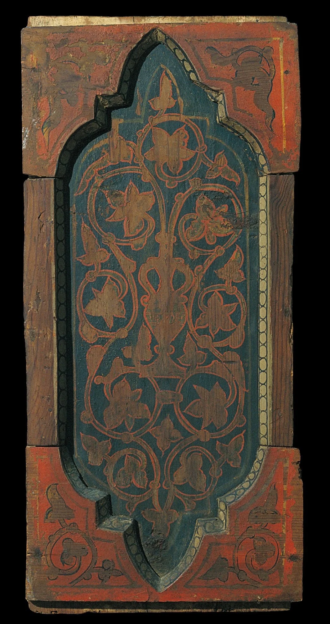 Coffered ceiling panel with plant motifs