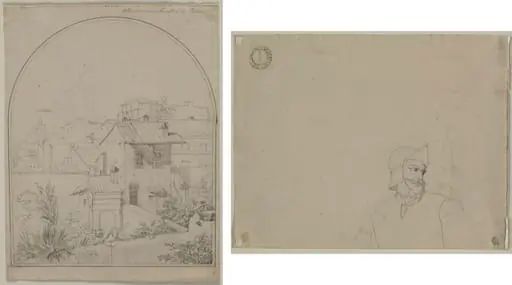 View from My Window in Rome (recto) Soldier in a Landscape (verso)
